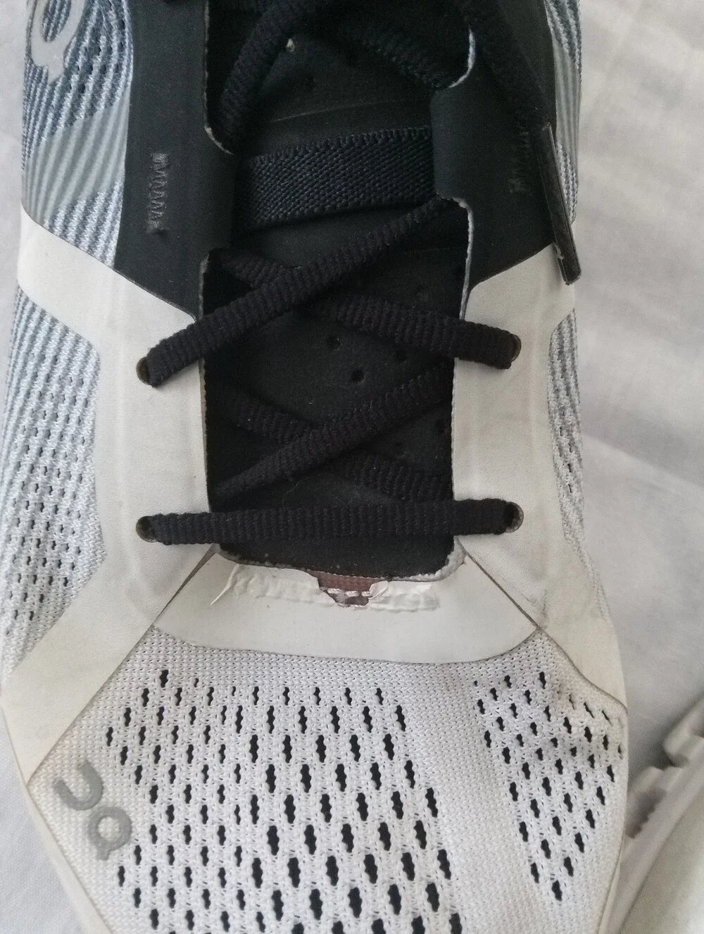 On Running Men's Black and White Mesh Sneakers